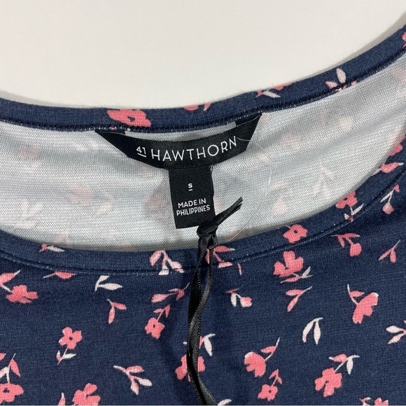 New 41 Hawthorn Bridgette Knit Dress Blue Floral Size Small - Picture 4 of 6